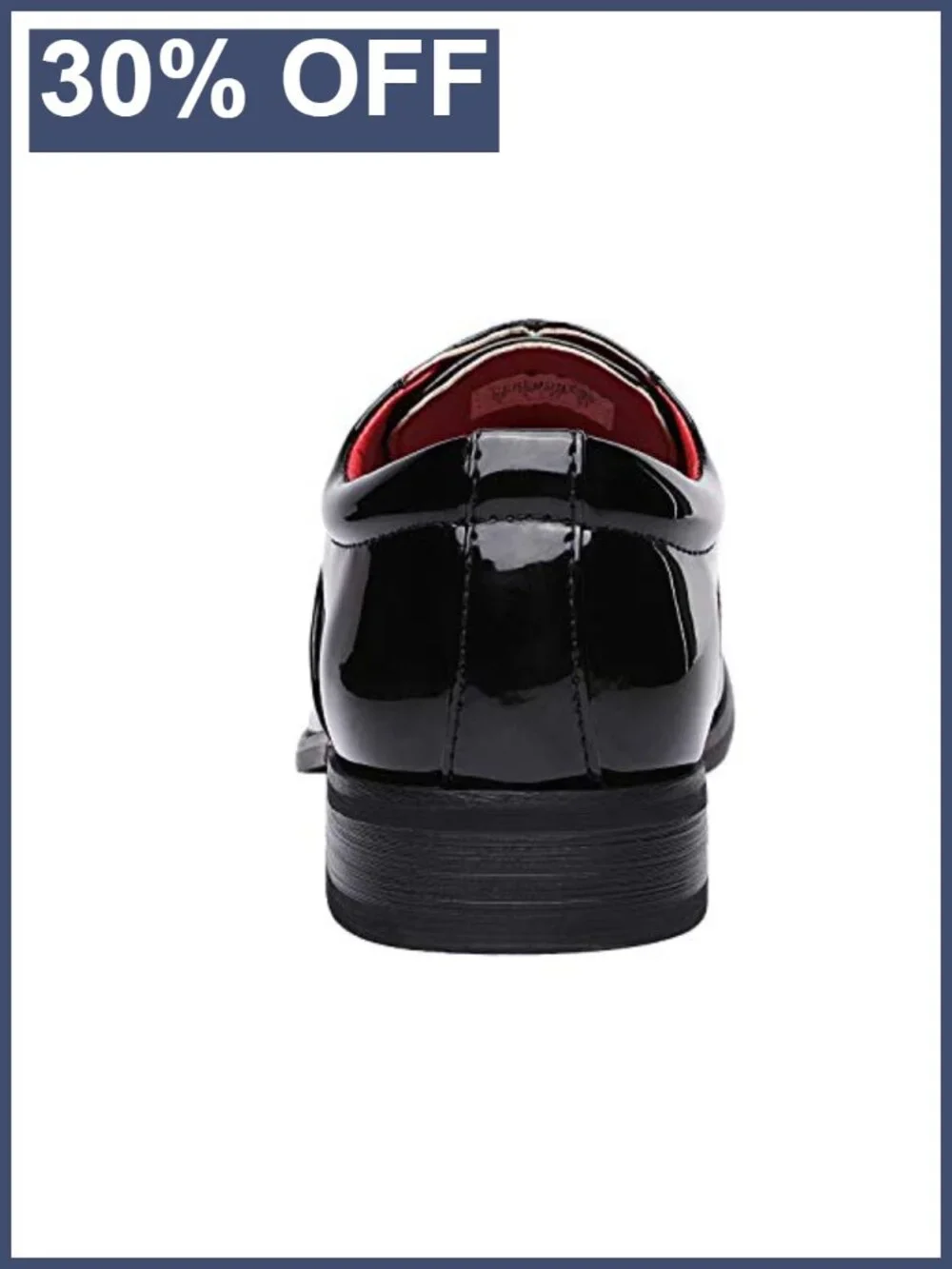 Faux Patent Leather Tuxedo Dress Shoes, Lace-Up Oxfords for Men